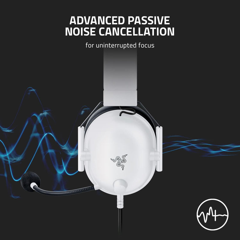 Razer BlackShark V2 X Gaming Headset: 7.1 Surround Sound - White