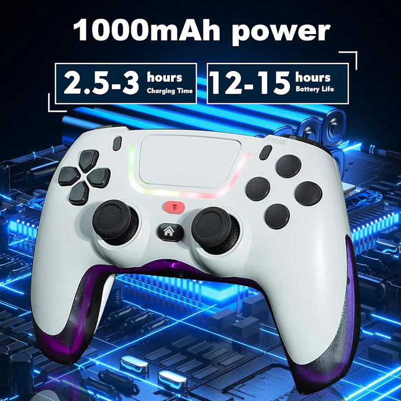 P07 Wireless Controller with Dual Vibration/6-Axis Gyro/RGB Modes/Macro M1,M2/Turbo Boost for PS3/PS4/Nintedno Switch/PC/ Mobile Phones