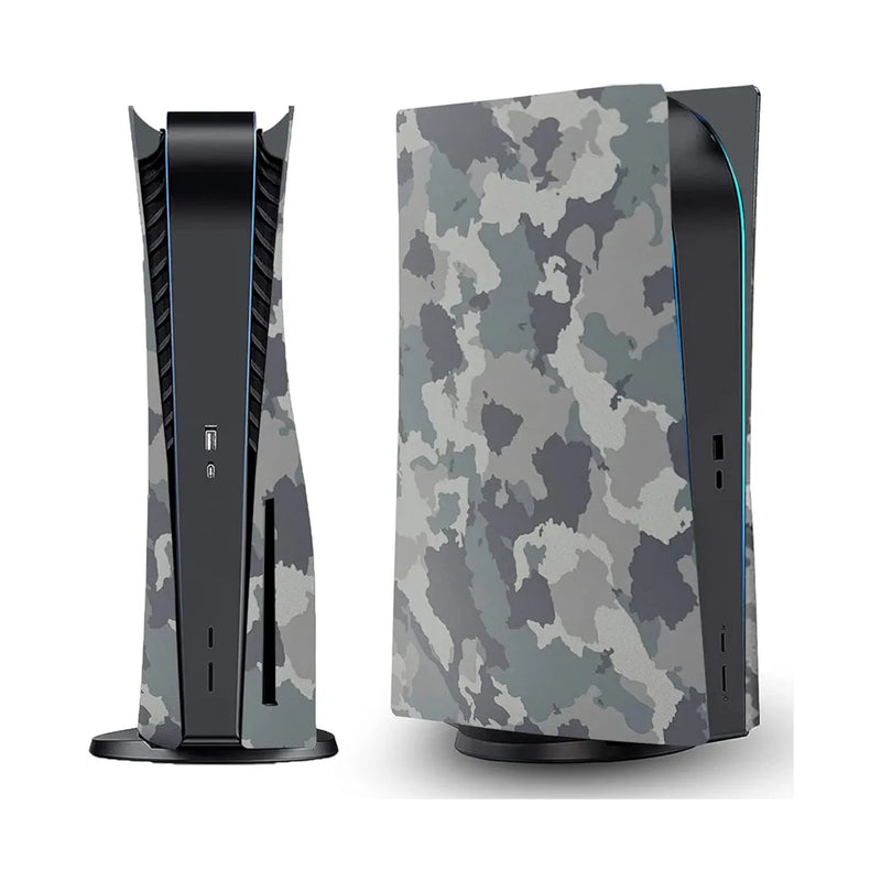 PS5 PlayStation 5 Console plates | Covers – Gray Camouflage (For PS5 Disc Edition)