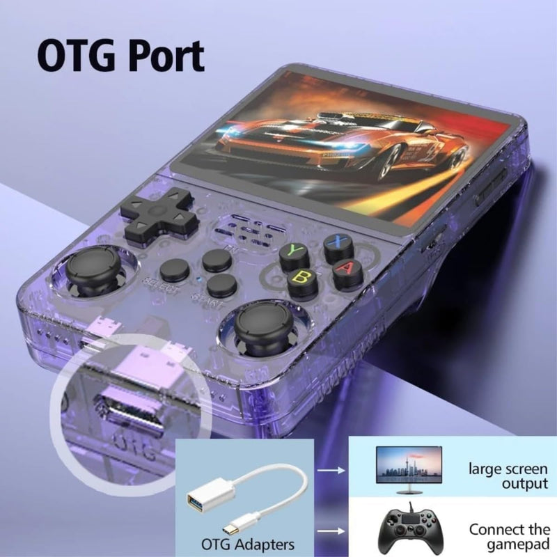 RG36S Video Game Handheld Console, Built-in 64GB TF Card, 3.5 Inch IPS Screen, Retro Linux System, Support 5400+ Classic Games, 2.4G Wireless Gamepad, TV, Monitor Connection