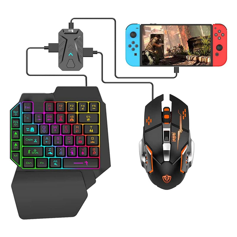 MIX master Convertor Set RGB Gaming Keyboard & Mouse Combo Pack for PS3 / PS4 / PS5 / Xbox One / Xbox Series S|X / Nintendo Switch