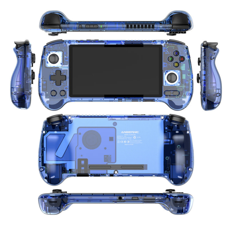 Anbernic RG556 Retro Handheld Game Android 13, with 5.48 inch Touch OLED Screen Built-in 128G Pre-Loaded 4423 Games, Supports DP and WiFi Bluetooth has Hall Rocker Battery 5500mAh - Blue