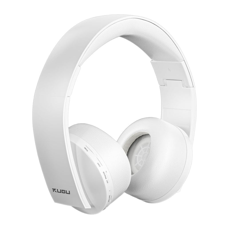 KUGU Multi-Plalform 3D Wireless Gaming Headset with 7.1 Virtual Surround Sound & Internal Microphone, For PS5, PS4, PC, Switch, and Bluetooth devices - White