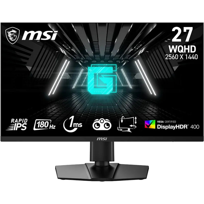 MSI G274QPF E2 27 Inch 2K WQHD Gaming Monitor - 2560 x 1440 Rapid IPS Panel, 180 Hz / 1ms, 119% sRGB Colour Gamut, Display HDR 400, Adjustable Stand