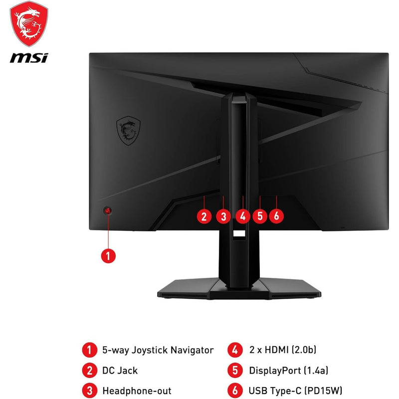 MSI G274QPF E2 27 Inch 2K WQHD Gaming Monitor - 2560 x 1440 Rapid IPS Panel, 180 Hz / 1ms, 119% sRGB Colour Gamut, Display HDR 400, Adjustable Stand