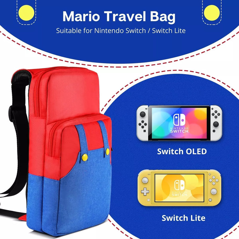 Shoulder Pouch Bag for Nintendo Switch - Mario Red/Blue