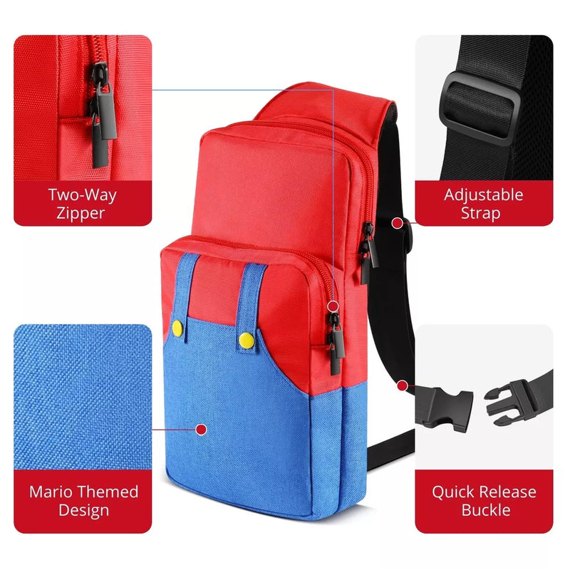 Shoulder Pouch Bag for Nintendo Switch - Mario Red/Blue